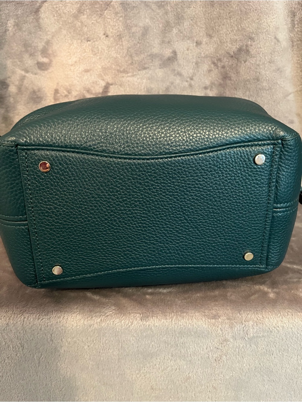 kate spade dumpling Teal Pebbled Leather Satchel with removable strap - Picture 3 of 3